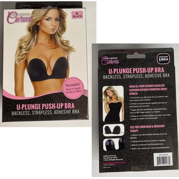 🔥On Sale Limited time🆕U - Plunge Push Up Bra Backless, Strapless, Adhesive Bra - Picture 15 of 16